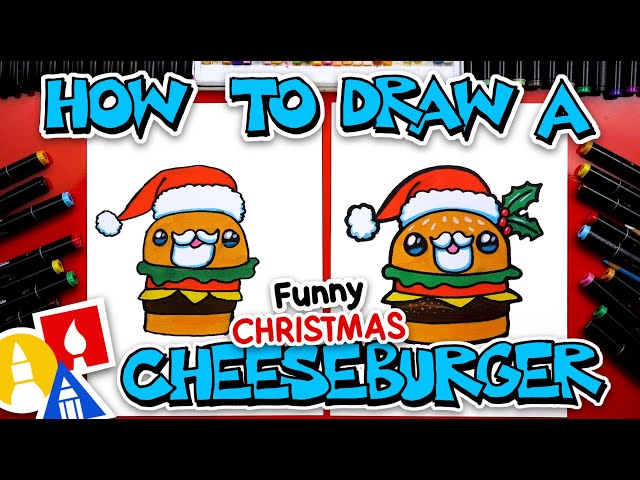 How To Draw A Funny Christmas Cheeseburger