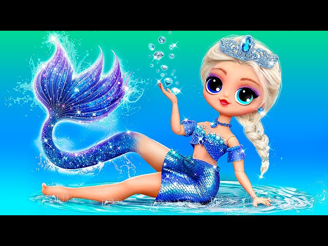 Elsa Turned Into a Mermaid / 32 Frozen DIYs for Dolls