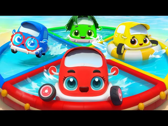 Five Little Cars Go Swimming | Learn Colors | Kids Cartoon | Kids Songs | Kids Cartoons | BabyBus
