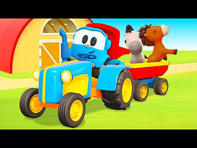 Leo the Truck & funny adventures on the farm. Farm vehicles for kids & baby cartoons for kids.