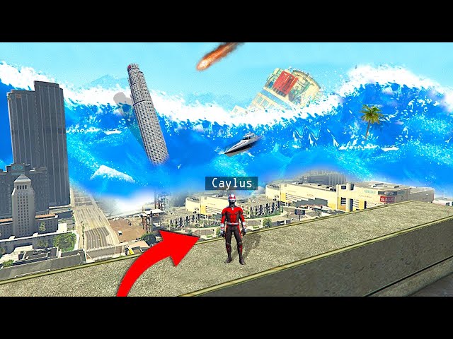 Surviving TSUNAMI As The Worlds SMALLEST MAN In GTA 5..