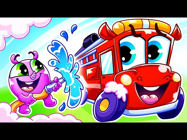 Fire Truck Wash Song 🚒 Baby Cars Kids Songs & Nursery Rhymes 🚒