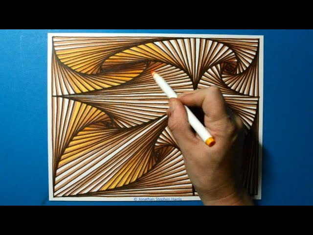 Colorful Drawing #11 / Organic 3D Spiral Pattern / Relaxing Line Illusion / Color Art Therapy