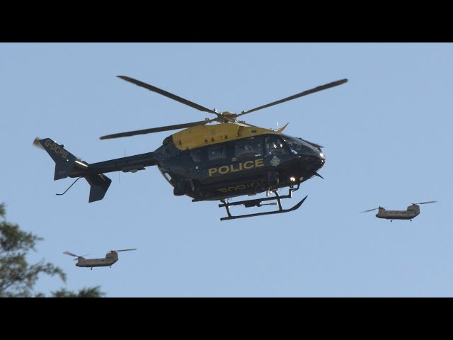 US Army and police helicopters prepare for Kamala Harris trip to London 🚁