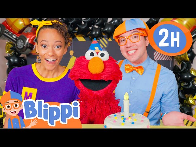 Blippi and Meekah Host a Surprise Birthday Party for Elmo! | 2 HOURS OF BLIPPI TOYS!