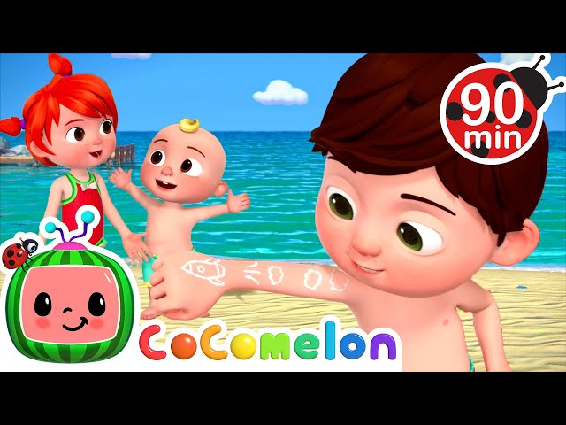 Sunscreen Shapes at the Beach | CoComelon | Nursery Rhymes for Babies