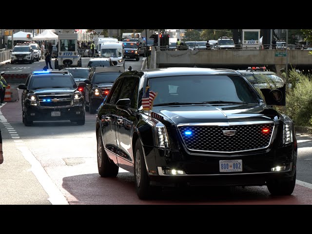 President Biden's big motorcade in New York during major UN security event 🇺🇸🇺🇳