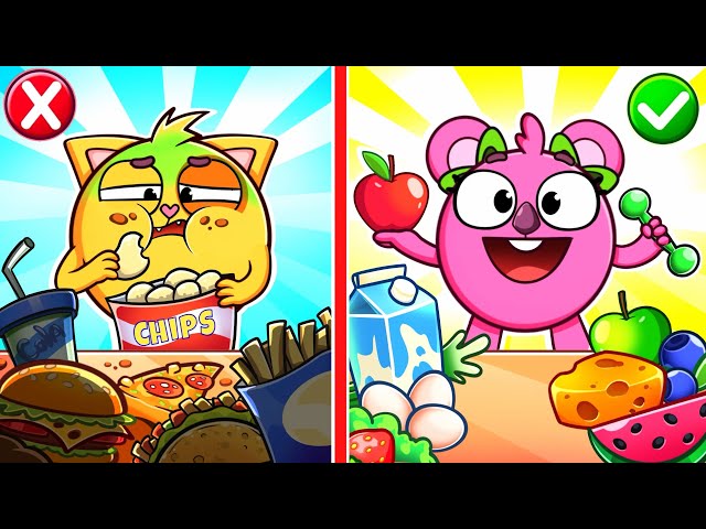 Healthy Food vs Junk Food Song 🍔🥗 | Funny Kids Songs 😻🐨🐰🦁 And Nursery Rhymes by Baby Zoo