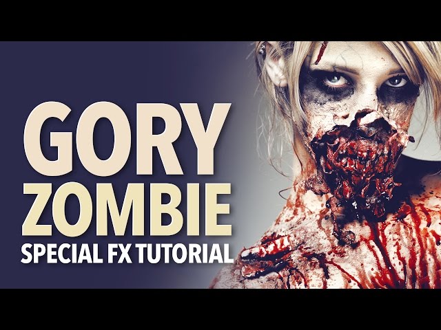Gory zombie special fx makeup tutorial