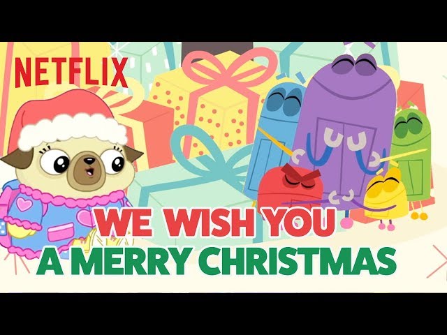 We Wish You A Merry Christmas! 🎄Lyric Video w/ Chip and Potato, Storybots & More | Netflix Jr