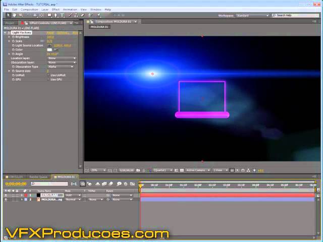 Tutorial After Effects - Monitores com Lens Flare - Pt 02 / 04