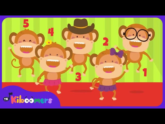 5 Little Monkeys - The Kiboomers Preschool Songs & Nursery Rhymes to Help Teach Counting