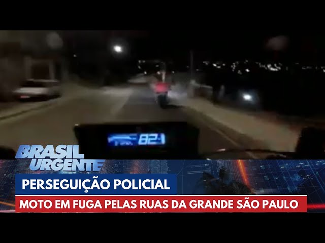 PERSEGUIÇÃO POLICIAL: Moto em fuga pelas ruas da Grande São Paulo | Brasil Urgente