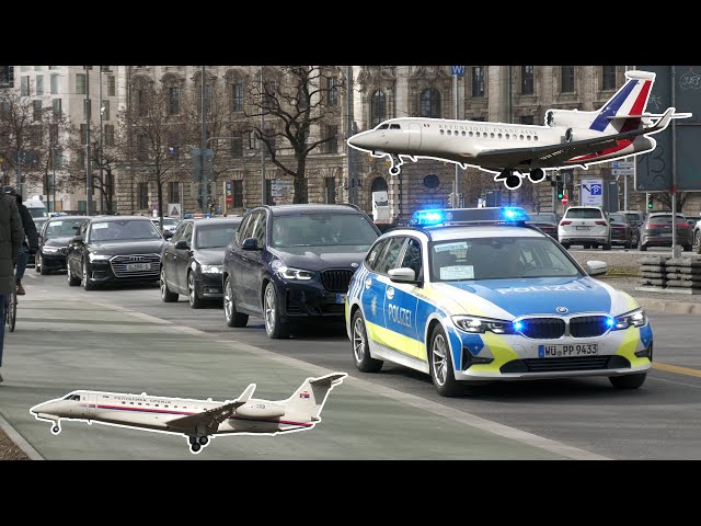 Presidential planes & VIP transport arrive at Munich Security Conference 🌍 🇩🇪