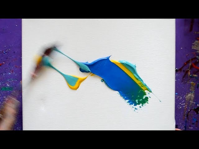 Painting Ideas / Acrylic / Satisfying Demonstration / Aquarium / Daily Abstract Painting / Day 015