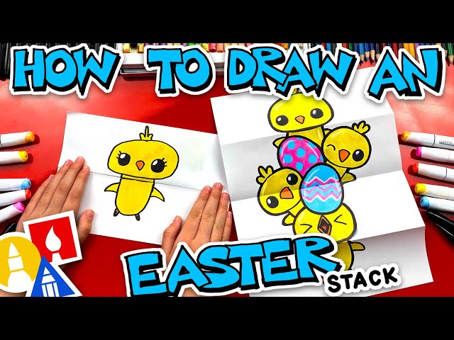 How To Draw An Easter Chick Stack - Folding Surprise