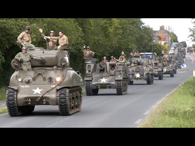 Huge convoy of tanks and military vehicles on the 80th Anniversary of D-Day 🪖