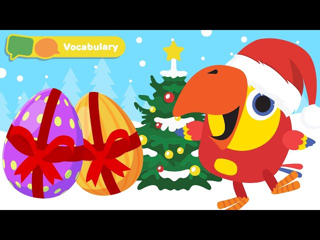 Christmas Time | Learn First Words w Larry The Bird -Animal Sounds | Baby Sensory | First University