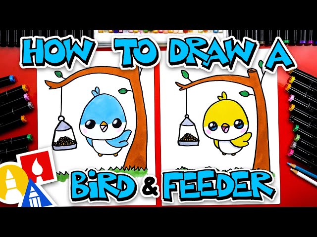 How To Draw A Bird And Feeder