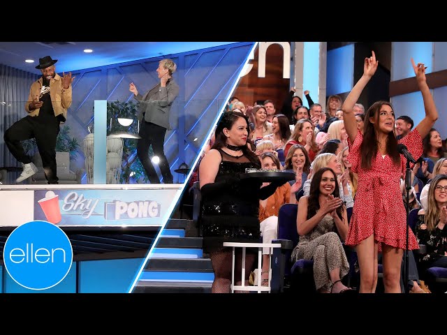 Ellen & tWitch Play 'Sky Pong' to Win a Giant Prize for the Audience!