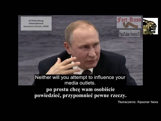 Putin ostrzega świat przed działaniami USA. [2016]