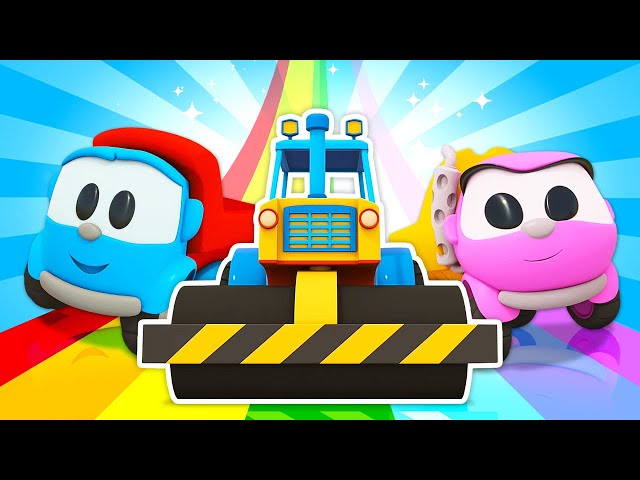 Sing with Leo! The Road Roller song & The Wheels On The Bus song for kids. Nursery rhymes.