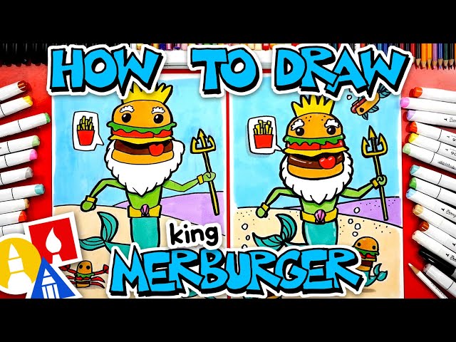 How To Draw King Merburger (Merman + Cheeseburger)