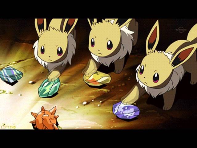 is evolution stones part of a bigger stone and do we force pokemon to evolve in the game?