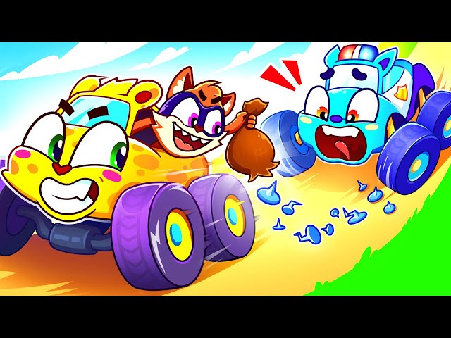 MONSTER TRUCK RACE 🚨 Where is my Wheel? 🚨 Baby Cars Kids Songs & Police Car Stories LIVE 24/7