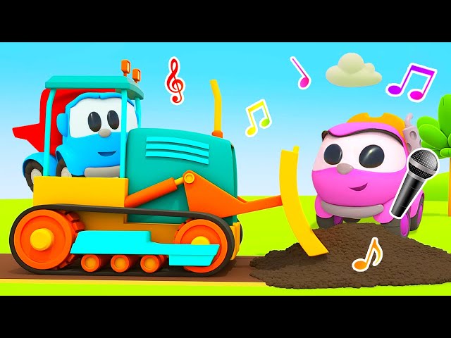 Sing with Leo! The Bulldozer song for kids. Learn street vehicles with baby songs. Nursery rhymes.