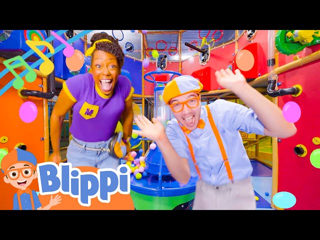 Blippi and Meekah Ball Pit Wiggle | Indoor Playground Songs For Kids