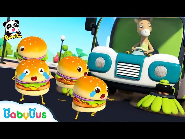 Run Away, Hamburgers!  | Ice Cream, Cake Song | Learn Colors | Kids Pretend Play | BabyBus