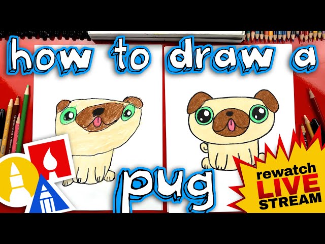 How To Draw A Pug Kawaii (Mother's Day Card) - Rewatch Live Stream!