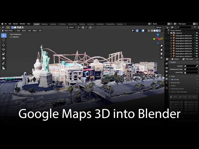 Google Maps 3D: Data into Blender