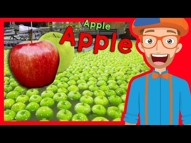 Fruit for Kids with Blippi | Apple Fruit Factory Tour