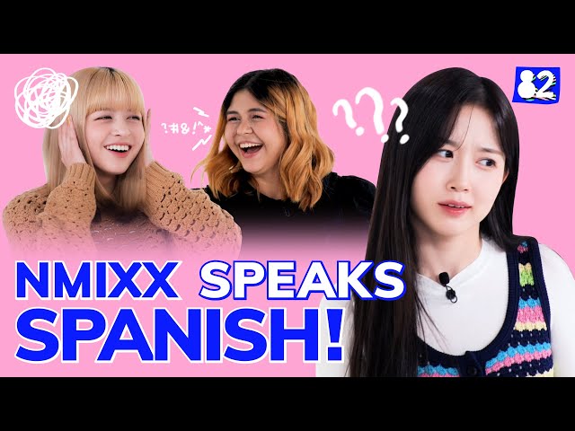 (CC) NMIXX tries to decode Spanish (feat. ¡Ánimo!) | Telephone Game | NMIXX