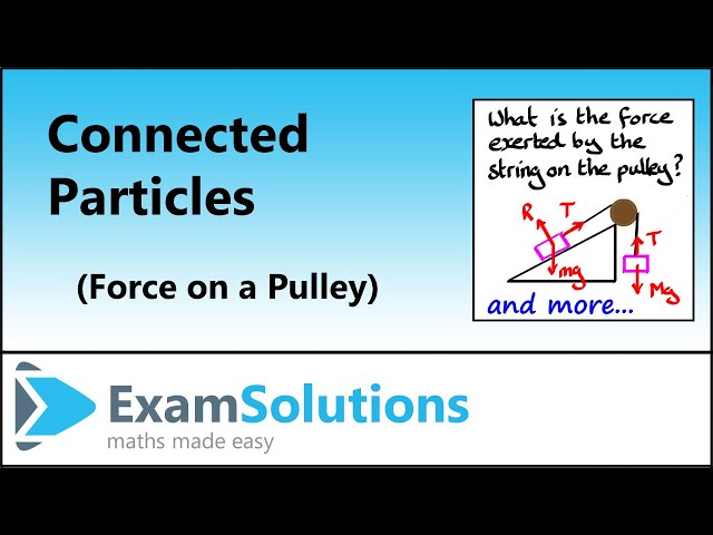 Connected Particles - Force on a pulley | ExamSolutions