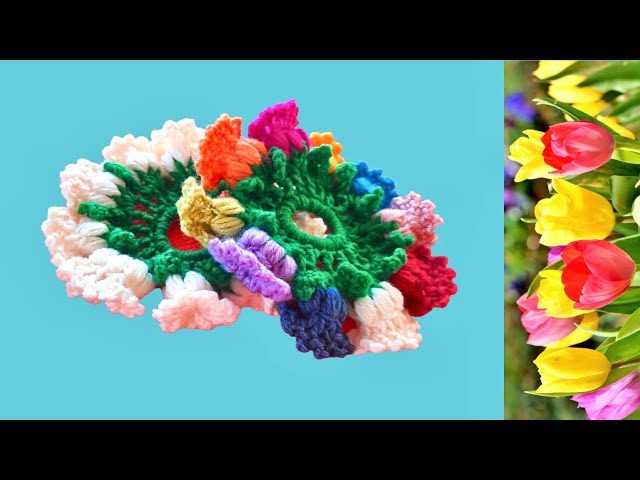 Ligas para Cabello Crochet de Tulipanes Scrunchies Dona Cabello #crochetscrunchies #crochettutorial