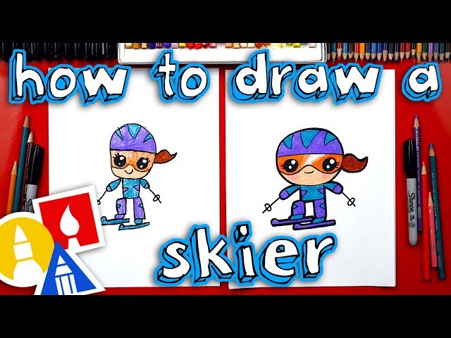How To Draw A Cartoon Snow Skier