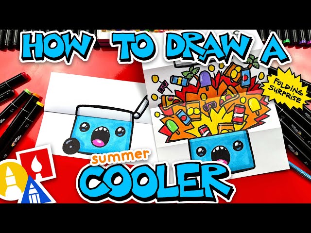 How To Draw An Exploding Summer Cooler - Folding Surprise