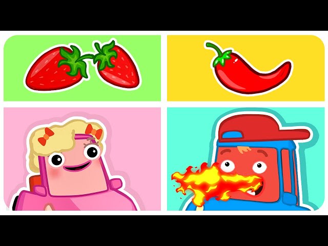 The Guess The Taste challenge for baby cars! The Wheelzy Family cartoon for kids. New episodes.
