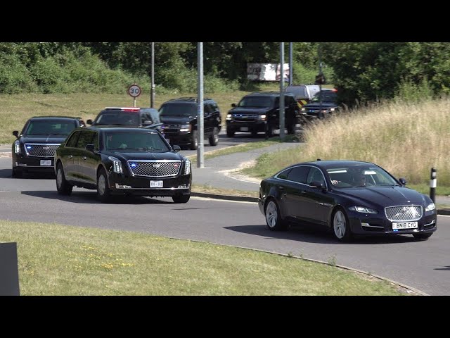 Double the motorcade for President Biden arrives in London 🇺🇸 🇬🇧