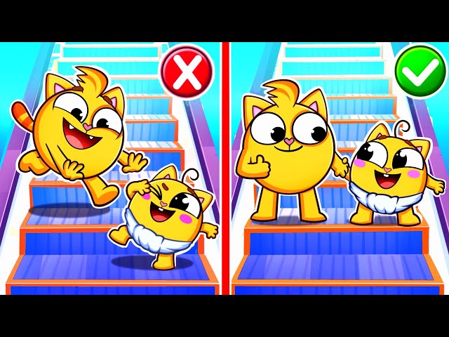 Escalator Safety 🌈 Rainbow Magic Stairs | Funny Kids Songs 😻🐨🐰🦁 And Nursery Rhymes by Baby Zoo