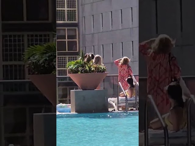 Women Sunbathing at Miami Pool Yelled at by Prison Inmates
