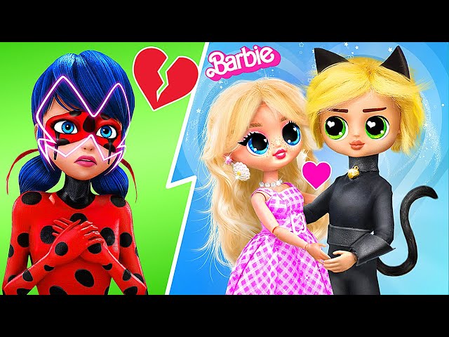 Cat Noir Story: Ladybug or Barbie? 30 LOL OMG DIYs