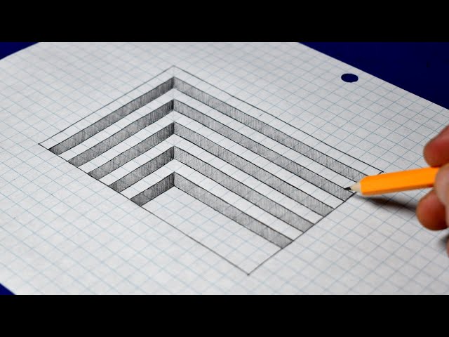 How To Draw Steps in a Hole / Easy 3D Trick Art