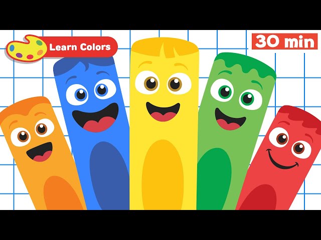Learn Colors for Babies w Color Crew | First words for kids | Coloring Toys & Fruits for Babies