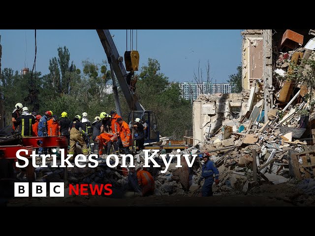 Death toll rises after Russian strikes on Ukraine capital Kyiv | BBC News