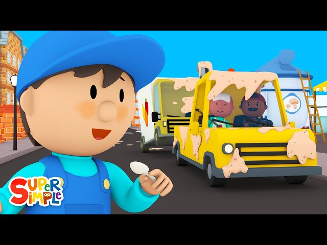 A Big Tow Truck is Covered in Soup | Carl's Car Wash | Cartoon for Kids