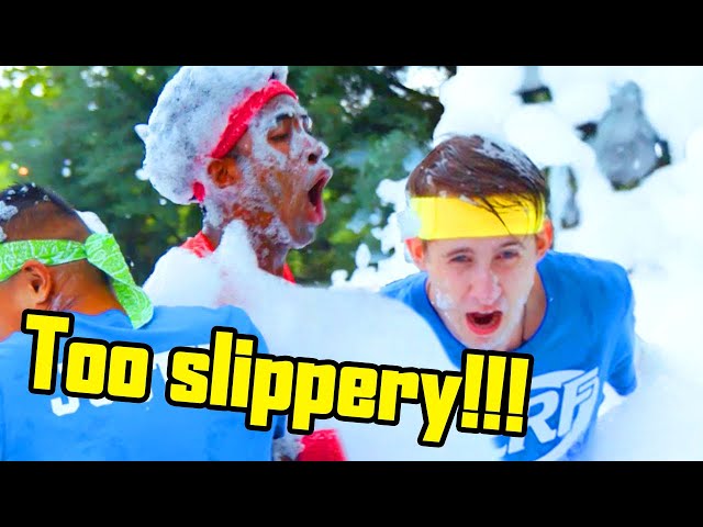 Nerf Ep 15 - How Many Goals Can You Score When It's SLIPPERY? NERF House Showdown - Battle Royale
